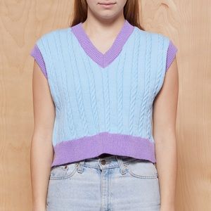 Lisa Says Gah Blue and Purple Sweater Vest